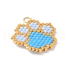 Handmade Glass Seed Beaded Paw Print Pendants PALLOY-MZ00604-04-2