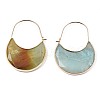 Moon Shape Dyed Natural Amazonite Hoop Earrings for Girl Women G-S344-107-2