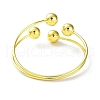 Rack Plating Brass Round Ball Beded Cuff Bangle for Women BJEW-F465-01G-3