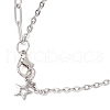 304 Stainless Steel Ring Hexagon Pendant Double Layer Necklaces for Women NJEW-JN05311-3