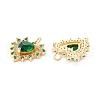 Rack Plating Brass Micro Pave Cubic Zirconia Pendants ZIRC-I057-27G-06-2