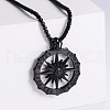 Fashionable Hip-hop Style Stainless Steel Sun Compass Pendant Necklaces Men's Jewelry QA6220-3-1