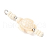 10Pcs 2 Colors Dyed Synthetic Turquoise Turtle Rondelle Beaded Pendants PALLOY-JF04011-5