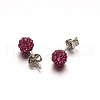 Polymer Clay Rhinestone Ball Stud Earrings EJEW-F0083-03I-1