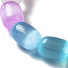Dyed Natural Selenite Column Beaded Stretch Bracelet for Women BJEW-I312-03-2