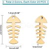 Unicraftale 40Pcs 2 Colors 304 Stainless Steel Pendants STAS-UN0028-46-5