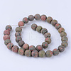 Natural Unakite Beads Strands G-Q462-6mm-16-2