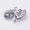 Natural Amethyst Pendants X-G-E442-04C-2