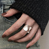 Wave Brass Adjustable Cuff Rings for Women FS-WG06C47-01-3