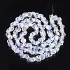 Electroplated Glass Beads Strands EGLA-S174-01B-07-2