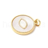 Brass Pave Natural White Shell Pendants KK-S522-11G-2