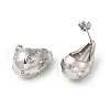 Cubic Zirconia Teardrop with Moon Stud Earrings EJEW-Z019-21P-2