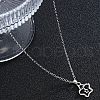 Alloy Hollow Flower with Star Pendant Necklaces for Women PW-WGA599A-01-4