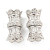 925 Sterling Silver Micro Pave Cubic Zirconia Screw Clasps STER-U001-04A-P-1
