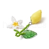 2Pcs 2 Styles Resin & Handmade Glass Seed Beaded Flower Lemon Big Pendants PALLOY-MZ00771-5