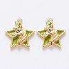 Brass Enamel Pendants KK-T049-024G-04-NF-1