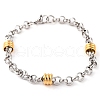 304 Stainless Steel Rolo Chain Bracelets for Women BJEW-G711-04GP-1