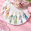 Natural Green Aventurine & Aquamarine & Topaz Jade Leverback Earrings EJEW-TA00591-2