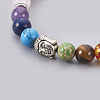 Natural & Synthetic Mixed Stone Stretch Bracelets BJEW-JB03905-3