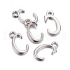 Platinum Plated Alloy Letter Pendants PALLOY-P097-02-C-2