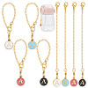 Flat Round with Letter A Alloy Enamel Pendant Decoration HJEW-AB00704-1