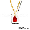Brass Pave Cubic Zirconia Teardrop Pendant Necklaces for Valentine's Day NV7973-10-1