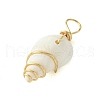 Natural Spiral Shell Pendants PALLOY-JF02792-01-4