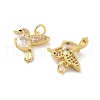 Rack Plating Brass Micro Pave Clear Cubic Zirconia Pendants KK-C063-12G-2