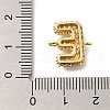 Brass Micro Pave Cubic Zirconia Letter Links X-KK-I717-04E-3