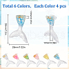 SOFPLATE 24Pcs 6 Colors Luminous Transparent Resin Pendants RESI-SP0001-01-2