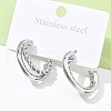 304 Stainless Steel Twist C-Shaped Stud Earrings EJEW-Z098-17P-1