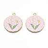 Rack Plating Alloy Enamel Pendants ENAM-N055-048-2
