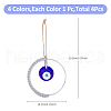 SUPERFINDINGS 4Pcs 4 Colors Handmade Woven Cotton Thread with Turkish Glass Evil Eye Wall Hanging Ornament HJEW-FH0001-63-2