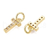 Brass Micro Pave Clear Cubic Zirconia Charms KK-ZX025-07T-2