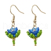 Flower Handmade Glass Seed Beads & Acrylic Beads Dangle Earrings EJEW-MZ00359-03-2
