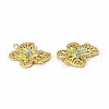 Brass Micro Pave Cubic Zirconia Connector Charms KK-E068-VB406-3