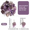 Beebeecraft 20Pcs Natural Amethyst Pendants G-BBC0001-50B-2