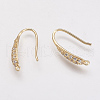 Brass Micro Pave Cubic Zirconia Earring Hooks KK-F731-05G-2