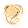 304 Stainless Steel Cuff Ring Components STAS-T066-33G-1