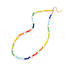 Glass Seed & Glass Pearl Beaded Necklace for Girl Women X1-NJEW-TA00007-6