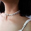 Bohemian Ethnic Style Natural Shell & Glass Seed Beaded Double Layer Choker Necklaces FS-WG063D6-01-2