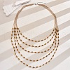 Bohemian Style Plastic Long Bicone Beads Multi Layered Necklaces for Women's Daily Parties DF6907-3-4