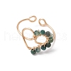 Natural Moss Agate Cuff Rings RJEW-TA00206-04-2