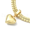 Brass Heart Charm Bracelets BJEW-F450-03G-3