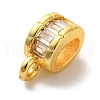 Column Brass Micro Pave Cubic Zirconia Tube Bails KK-C072-05G-G-1