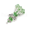 Handmade Glass Seed Beaded Angel Pendants PALLOY-MZ00497-5