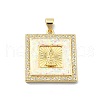Brass Micro Pave Clear Cubic Zirconia Pendants KK-A221-26G-02-1