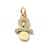 Brass Micro Pave Claer Cubic Zirconia Charms KK-H475-49G-1