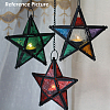 Pentagonal Star Embossed Glass Candle Holder AJEW-NH0001-03B-2