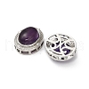 Brass Pave Natural Amethyst Multi-Strand Links KK-D366-01P-K-2